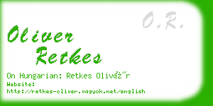 oliver retkes business card